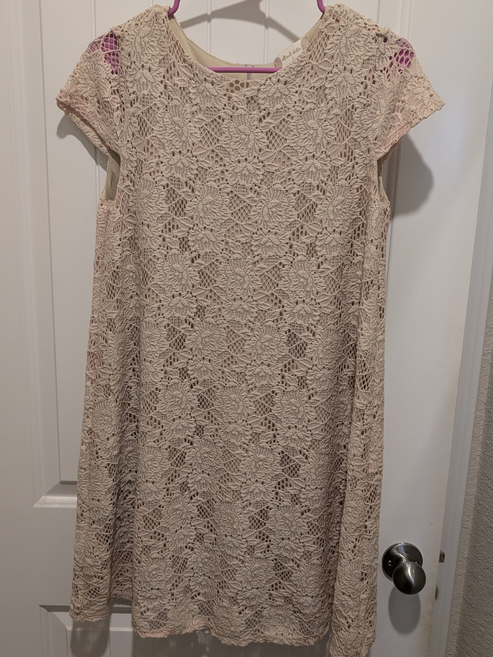 Altar'd State Blush Crochet Midi Dress